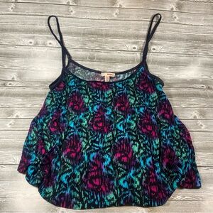 BONGO Black and Multicolor Patterned Camisole